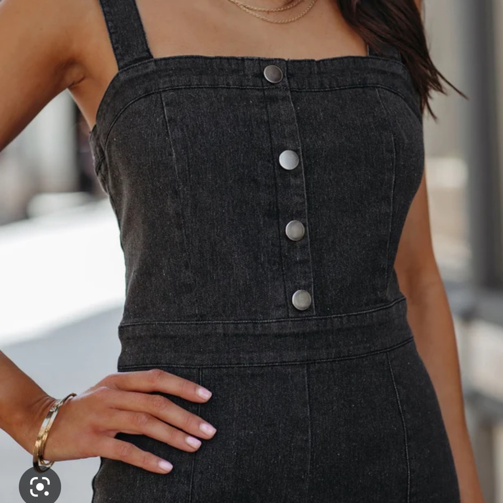 Vici dolls black jean jumpsuit